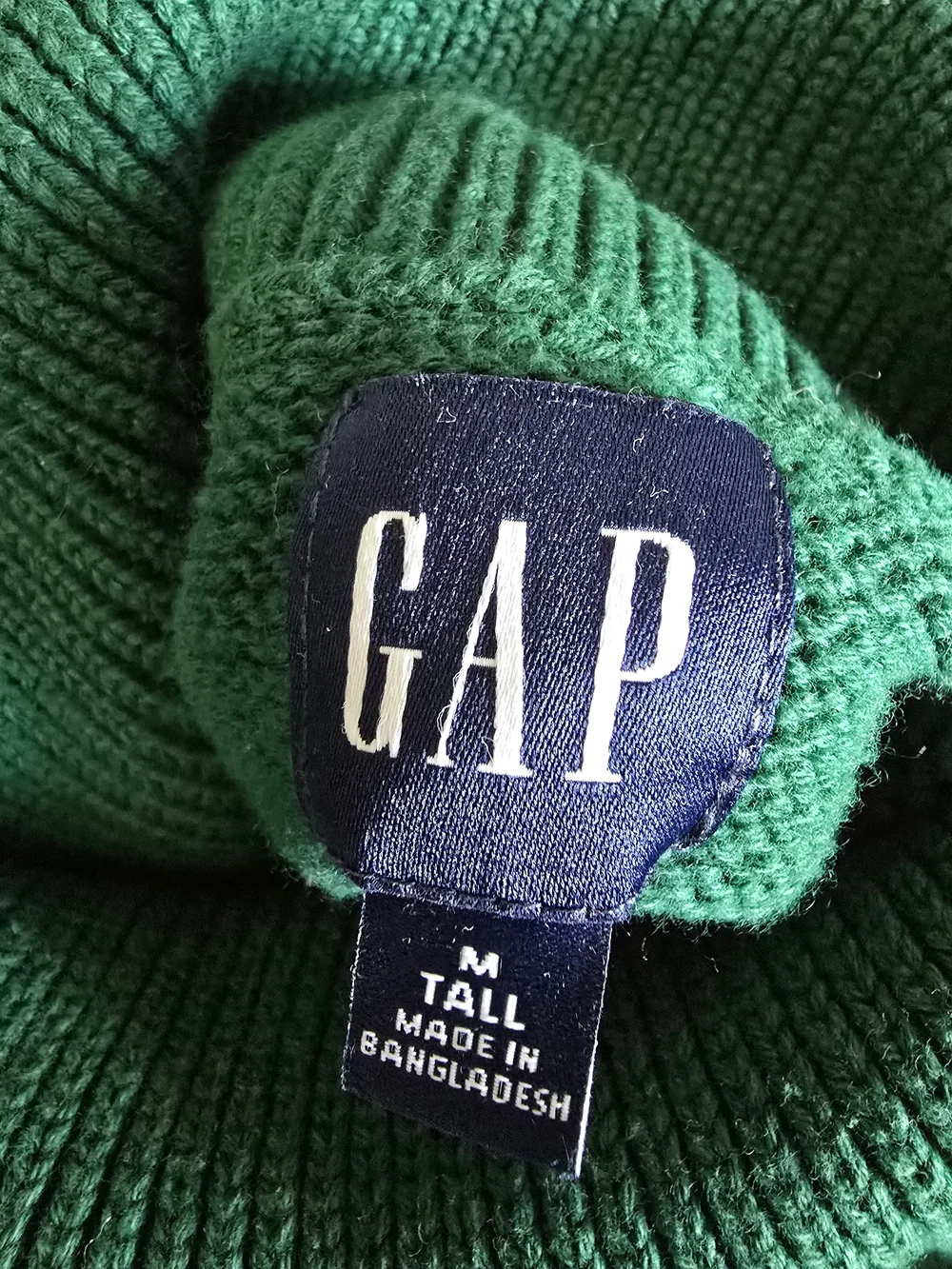 GAP Deep Green Ribbed Turtleneck Sweater